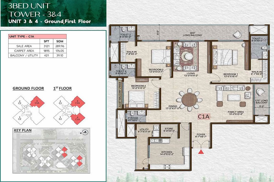 Prestige Southern Star 2 bhk floor plan